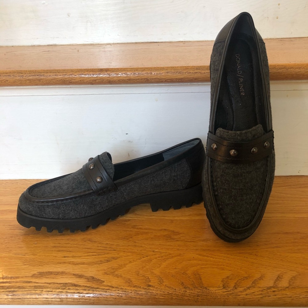 NWOT Donald Pliner Fabric Platform Loafers